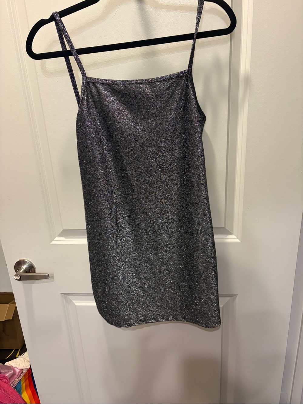 Shimmer Slip Dress in Silver